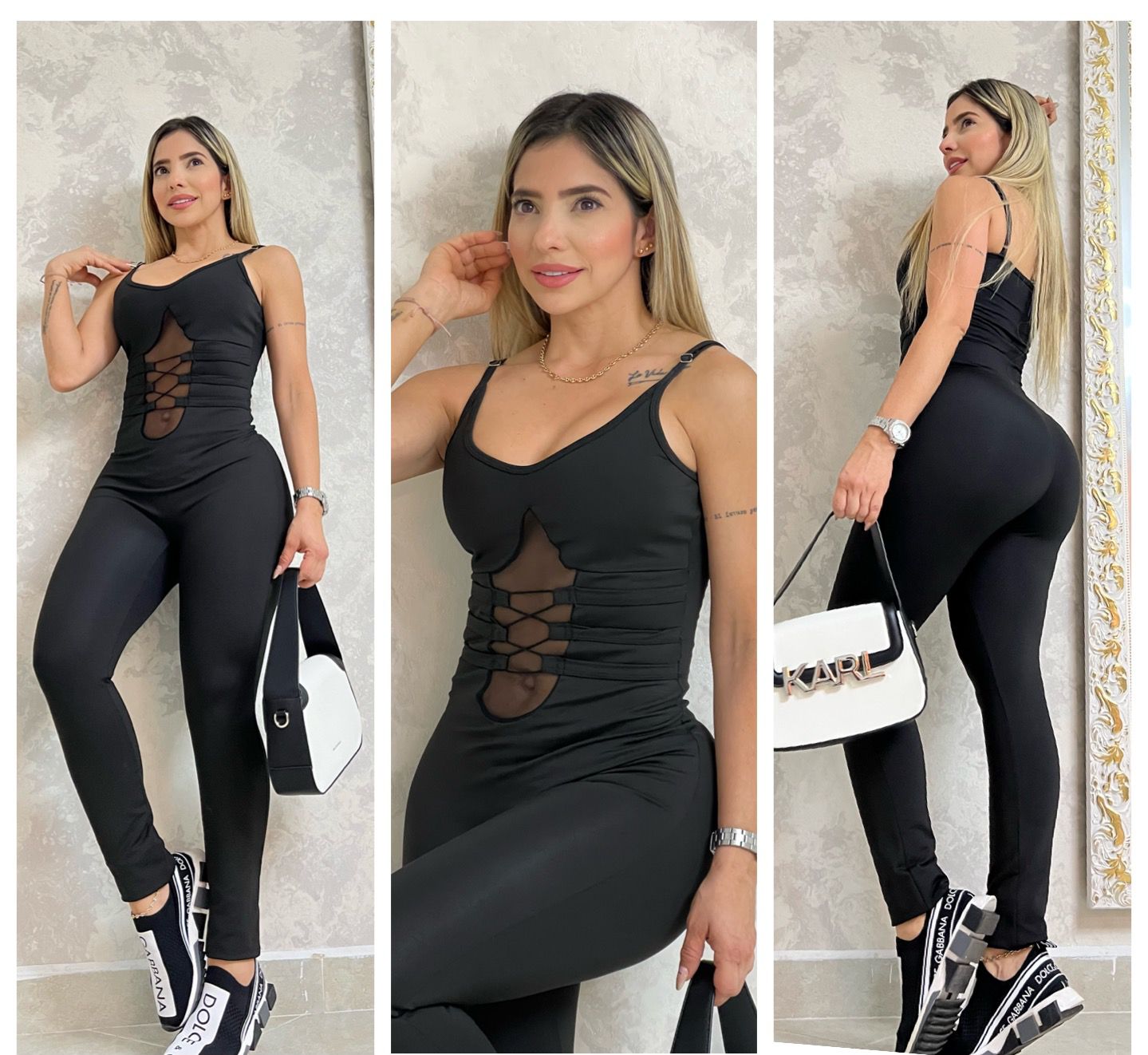 Enterizo 'Criss-Cross' con Abertura Abdominal