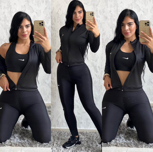 Set de Entrenamiento 'Performance' 3 Piezas (Top + Leggings + Chaqueta)