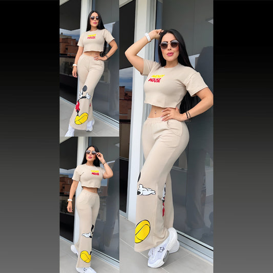 Conjunto 'Retro Flare' 2 Piezas (Camiseta y Pantalón Bota Campana)