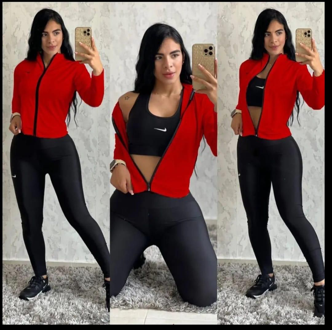 Set de Entrenamiento 'Performance' 3 Piezas (Top + Leggings + Chaqueta)