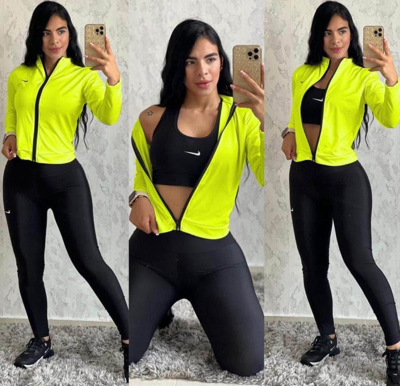 Set de Entrenamiento 'Performance' 3 Piezas (Top + Leggings + Chaqueta)