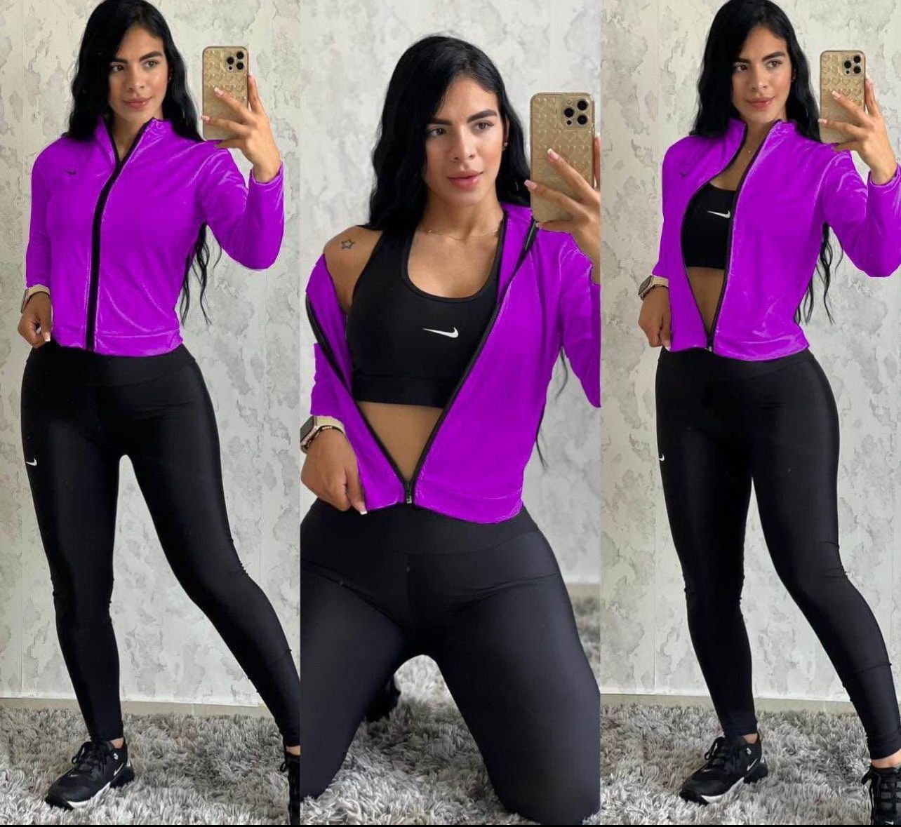 Set de Entrenamiento 'Performance' 3 Piezas (Top + Leggings + Chaqueta)