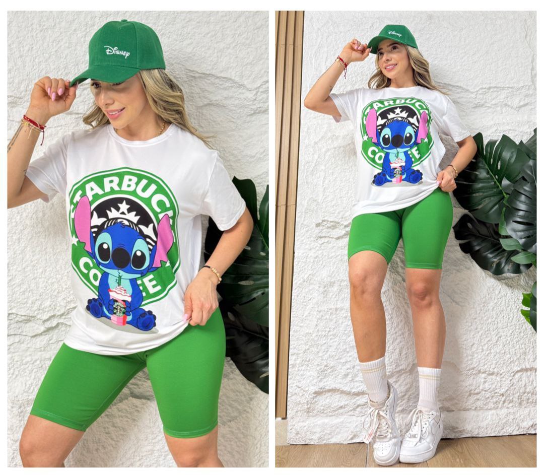 Conjunto Urbano 3 Piezas 'Cosmic Brew' (Blusón + Biker + Gorra) - Edición Limitada